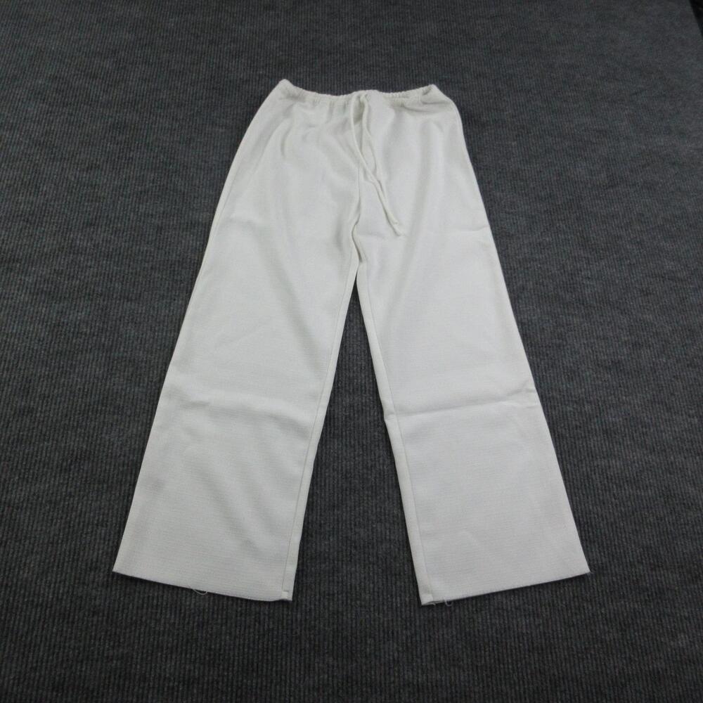 SABO Pants Womens XS White Kamila Wide Leg Raw Hem Drawstring 27x28.5* NWT